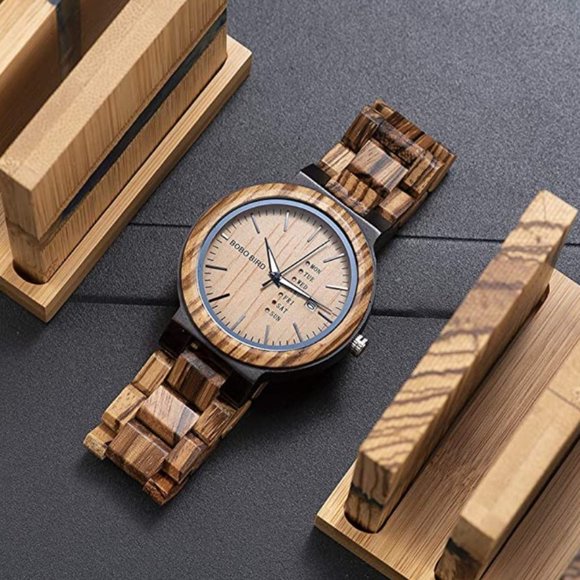 BOBO BIRD Wooden Casual Mens Stylish Wristwatch - Picture 2 of 7
